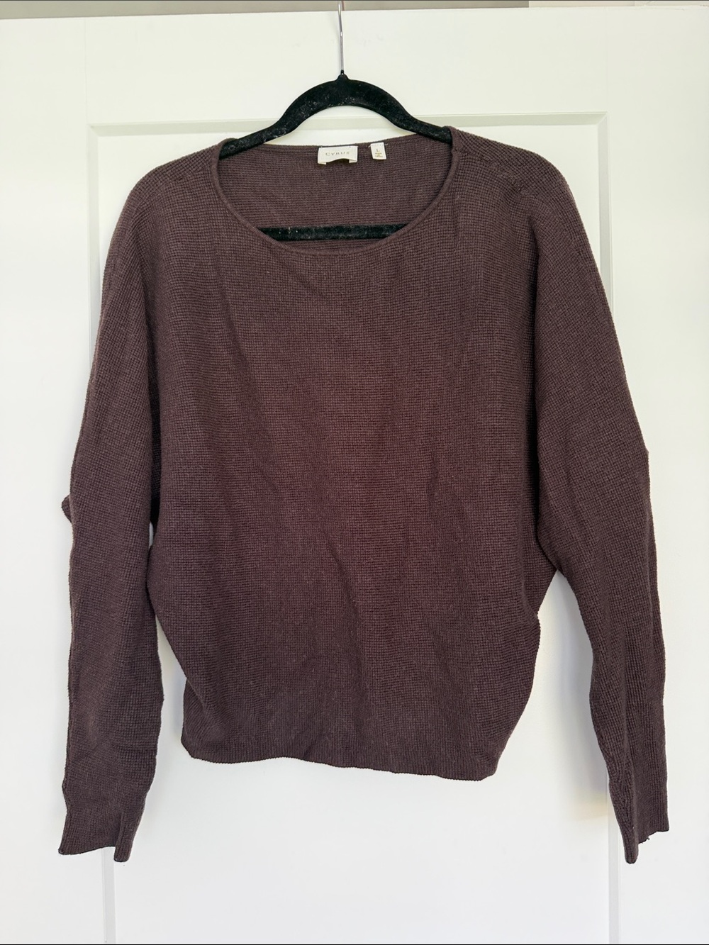 Waffle knit sweater